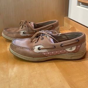 Pink and tan Sperry’s